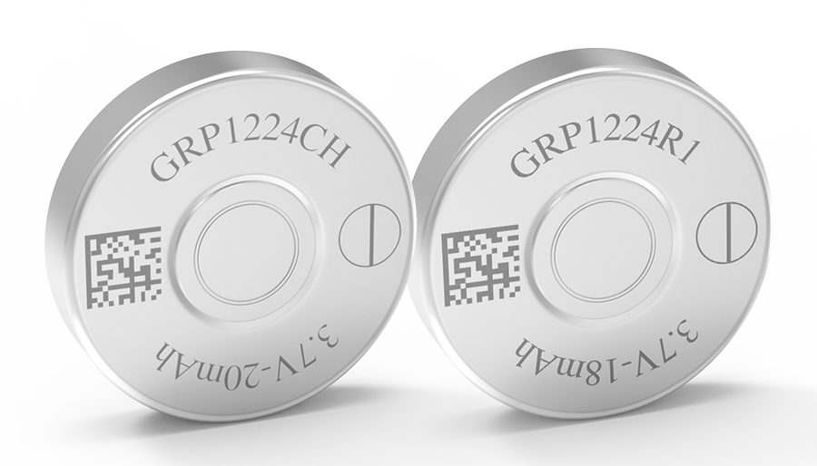 GRP1224 Series Rechargeable Lithium-Ion Coin Cell Batteries