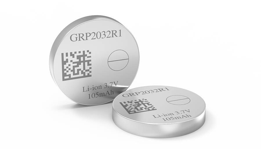 GRP2032R1 3.7V Rechargeable Lithium-Ion Coin Cell Battery