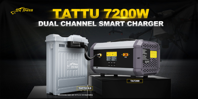 TA7200 Dual Channel Smart Charger: Recommended for use with Tattu 4.0 14S Smart Battery