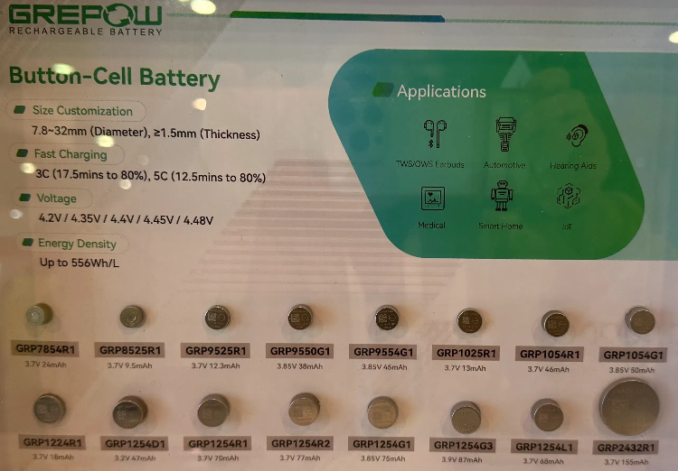 Medical Rechargeable Coin Batteries