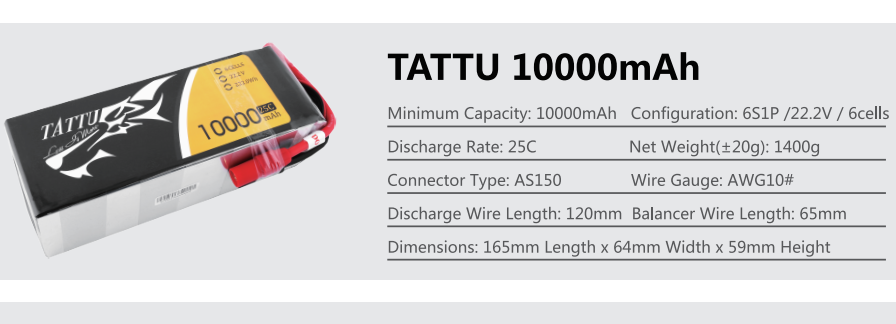 Tattu 10000mAh Drone Battery Parameters